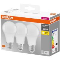 Bombilla Led E27 estándar 8,5W 2700K de luz cálida OSRAM, caja 3 uds