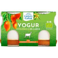 Yogur eco cabra c/ mango-vainilla CANTERO DE LETUR, pack 2x125 g
