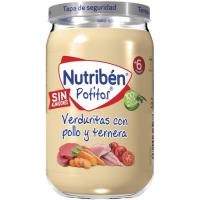 Potito de pollo-ternera con verduritas NUTRIBEN, tarro 235 g