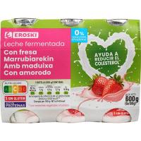 Reductor colesterol para beber sabor fresa EROSKI, pack 6x100 g