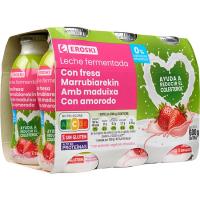 Reductor colesterol para beber sabor fresa EROSKI, pack 6x100 g