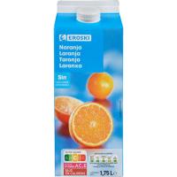 Bebida de naranja sin azúcar EROSKI, brik 1,75 litros