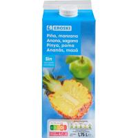 Bebida de piña sin azúcar EROSKI, brik 1,75 litros