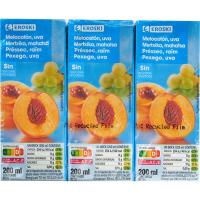 Bebida de melocotón sin azúcar añadido EROSKI, pack 6x20 cl