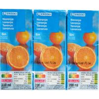 Bebida de naranja sin azúcar añadido EROSKI, pack 6x20 cl