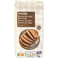 Harina de trigo integral EROSKI, paquete 1 kg Harina de trigo integral EROSKI, paquete 1 kg