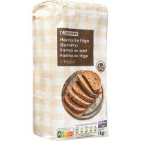 Harina de trigo integral EROSKI, paquete 1 kg