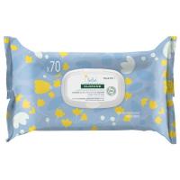 Toallitas infantiles limpiadoras suaves KLORANE, paquete 70 uds