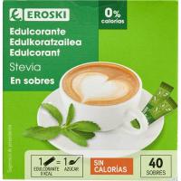 Edulcorante stevia EROSKI, caja 40 uds