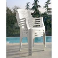 Sillón Queen simil ratán blanco