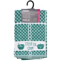 Paños de cocina rizo, 100% algodón, D727 EROSKI, 50x50cm 2 uds