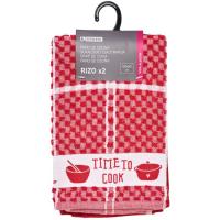 Paños de cocina rizo, 100% algodón, D727 EROSKI, 50x50cm 2 uds