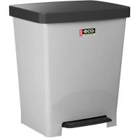 Cubo de basura pedal CUBIK ECO gris, TATAY, 25 litros