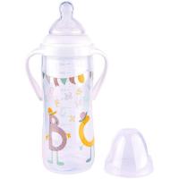 Biberón multiflow con asas, tetina silicona y cuello ancho +6 meses TIGEX, 360 ml