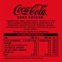 Refresco de cola COCA COLA ZERO, pack 6x20 cl