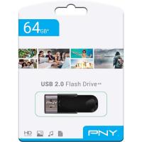Pendrive negro USB 2.0 de 64 GB Attache 4 PNY
