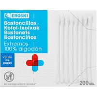 Bastoncillos EROSKI, caja 200 uds