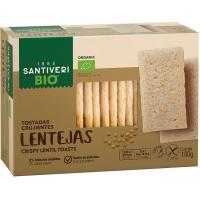 Tostadas crujientes de lentejas bio SANTIVERI, caja 100 g