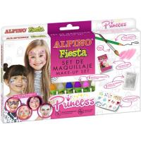 Set maquillaje Princess: 6 barras,lápiz,pincel,purpurina,pegatinas ALPINO, 1 ud