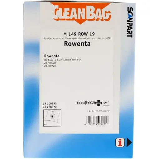 Bolsa de aspiración M 149 ROW 19 CLEANBAG, pack 4 uds
