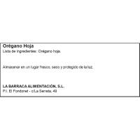 Orégano en hoja BARRACA, bote 200 g