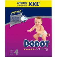 Pañal 9-14 kg Talla 4 Box XXL DODOT Activity, caja 144 uds