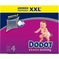 Pañal 9-14 kg Talla 4 Box XXL DODOT Activity, caja 144 uds