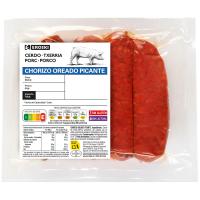 Chorizo oreado picante EROSKI, 4 uds, bandeja aprox. 320 g