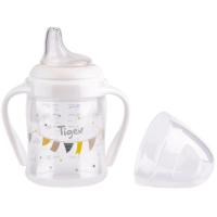 Biberón entrena multiflow con asas, tetina silicona y cuello ancho TIGEX, 150ml