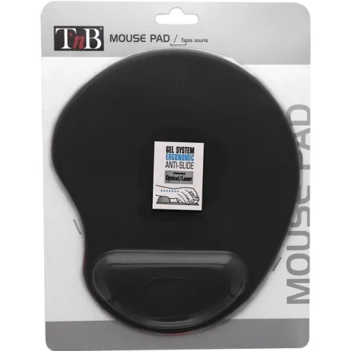 Alfombrilla de ratón de gel, apoyo para muñeca, negra Ergo TNB