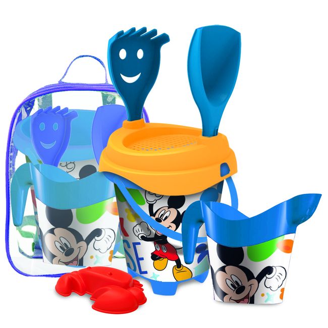 Mochila de playa Mickey: cubos y accesorios, edad:+3 años ¿Cuál te llegará? MONDO