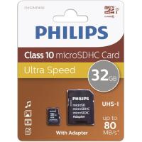 Tarjeta MicroSD con adaptador, 32GB Class 10 MicroSDHC PHILIPS