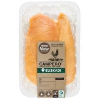 Pechuga fileteada de pollo campero EROSKI NATUR, bandeja aprox. 550 g