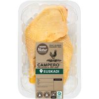 Muslos de pollo campero EROSKI NATUR, bandeja aprox. 550 g