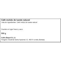 Café molido natural BAQUE, paquete 500 g