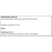Café molido mezcla BAQUE, paquete 500 g