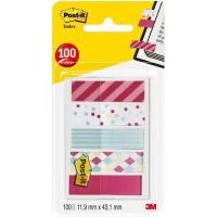 Marcapáginas de colores decorado, 11,9x43,2 mm, fantasía POST-IT, 5x20 uds