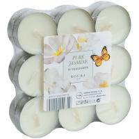 Vela Tealight, en recipiente de aluminio, perfumada jazmín ROURA, pack 18 uds