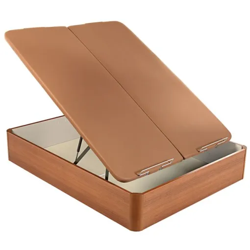 Canapé abatible madera al suelo 3D doble tapa 150x190 Cerezo PIKOLIN