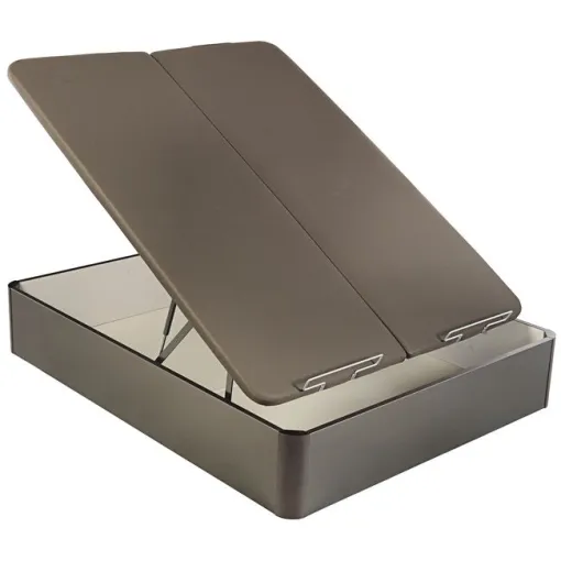 Canapé abatible madera al suelo 3D doble tapa 150x190 Wengué PIKOLIN