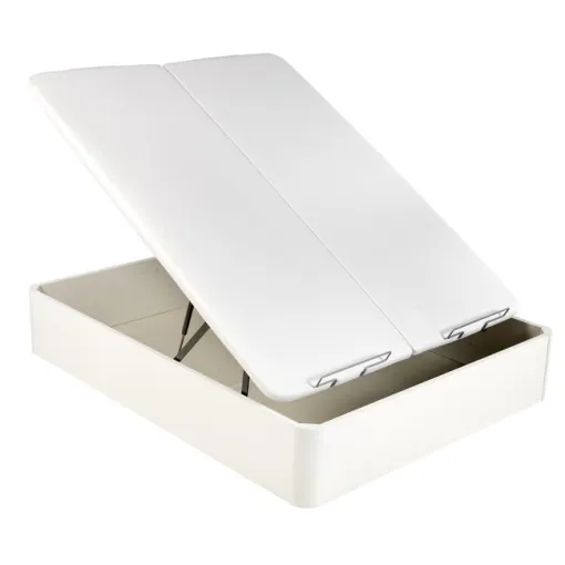 Canapé abatible madera al suelo 3D doble tapa 150x190 Blanco PIKOLIN