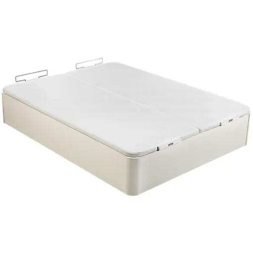 Canapé abatible madera al suelo 3D doble tapa 150x190 Blanco PIKOLIN