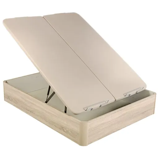 Canapé abatible madera al suelo 3D doble tapa 150x190 Natural PIKOLIN