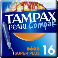 Tampón superplus TAMPAX COMPAK PEARL, caja 16 uds Tampón superplus TAMPAX COMPAK PEARL, caja 16 uds