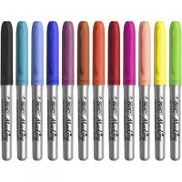 Rotulador permanente punta 1,8 mm, colores vivos y pastel, Marking BIC, pack 12uds