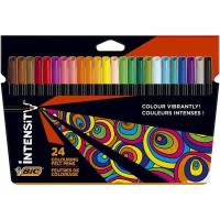 Rotulador de punta fina 0,9mm, 24 colores intensos, Intensity BIC, caja 24 uds