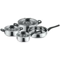Batería de cocina de acero inoxidable DELISS, apto para todo tipo de cocinas, MAGEFESA, 4 cuerpos y 3 tapas