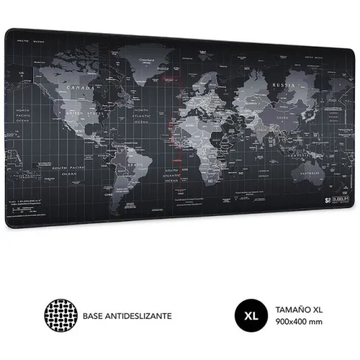 Alfombrilla para ratón negra, World XL SUBBLIM Alfombrilla para ratón negra, World XL SUBBLIM