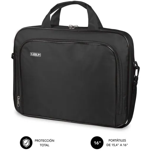 Maletín negro para portátil de hasta 16", Oxford SUBBLIM Maletín negro para portátil de hasta 16", Oxford SUBBLIM