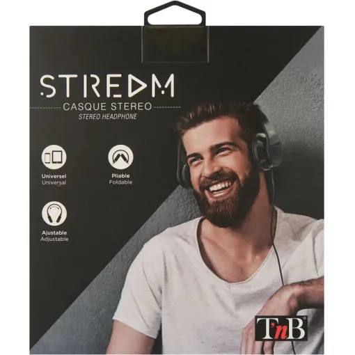 Auriculares de diadema estéreo negro, CSSTREAMBK Stream TNB